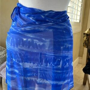 Blue Tie-dyed Sarong Cover-Up